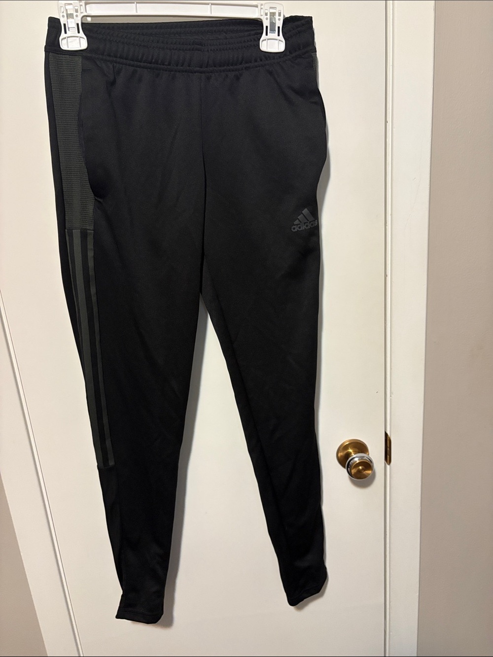adidas Black Track Pants with Dark Stripe Detail